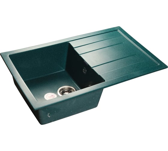Мойка GRANFEST QUADRO GF-Q-780L мрамор, чаша с крылом, 770х495 мм, зеленый Q-780 L зел