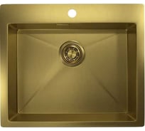 Кухонная мойка стальная GRANULA GR-5951 золото сатин