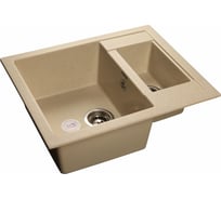 Мойка GRANFEST QUADRO мрамор, 1.5 чаши, 610х500 мм, бежевый Q-610 K беж