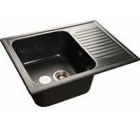 Мойка GRANFEST STANDART GF-S-645L мрамор, чаша с крылом, 645х498 мм, черный S-645 L чер