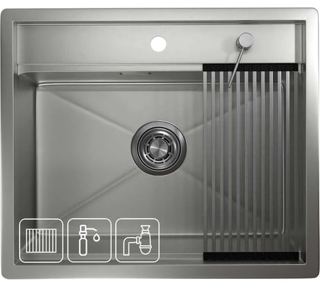 Кухонная мойка стальная GRANULA KS-6051 сталь матовая