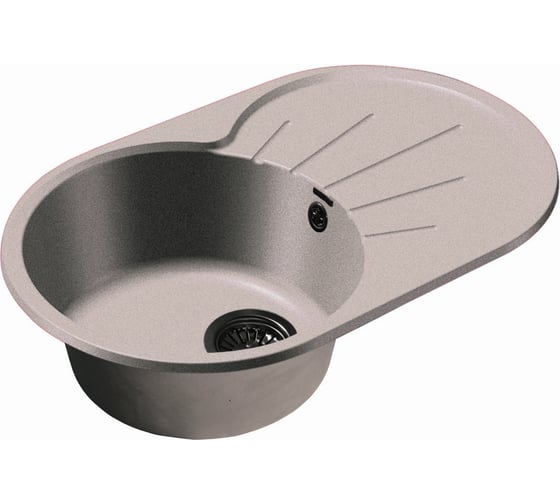 Мойка GRANFEST RONDO GF-R-750L мрамор, чаша с крылом, 750х460 мм, белый R-750 L бел 1
