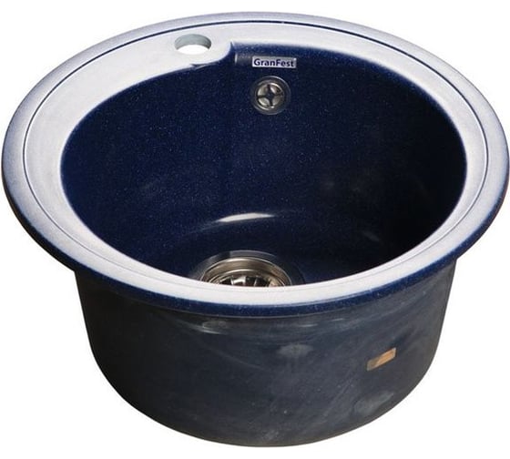 Мойка GRANFEST RONDO GF-R-450 мрамор, D=443 мм, синий R-450 син