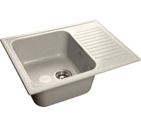 Мраморная мойка GRANFEST STANDART GF-S--645L чаша с крылом 645*498 мм серый S-645 L серая