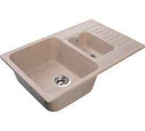 Мойка GranFest QUARZ 1.5-чаш+кр. 740*480 песок  21К песок