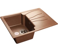 Мраморная мойка GRANFEST STANDART GF-S--680L чаша с крылом 680*500 мм терракот  S-680 L