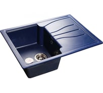 Мраморная мойка GRANFEST STANDART GF-S--680L чаша с крылом 680*500 мм синий S-680 L синяя