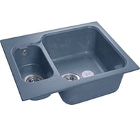 Мраморная мойка GRANFEST STANDART GF-S--615K 1.5-чаши 612*495 мм графит S-615 K