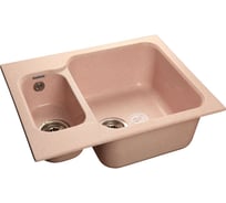 Мраморная мойка GRANFEST STANDART GF-S--615K 1.5-чаши 612*495 мм светло-розовый  S-615 K