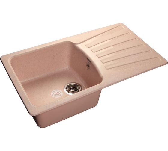 Мраморная мойка GRANFEST STANDART GF-S--850L чаша+крыло, светло-розовый GF-S--850L 1