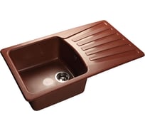 Мраморная мойка GRANFEST STANDART чаша+крыло, красный марс  GF-S--850L