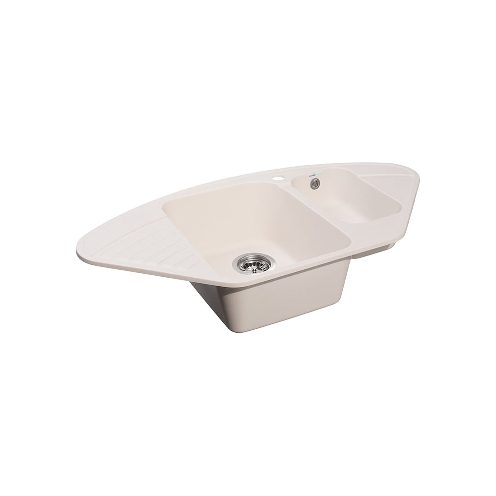 Угловая мойка GranFest QUARZ 1,5 чаш 930*500 белый 14 белый - выгодная ...