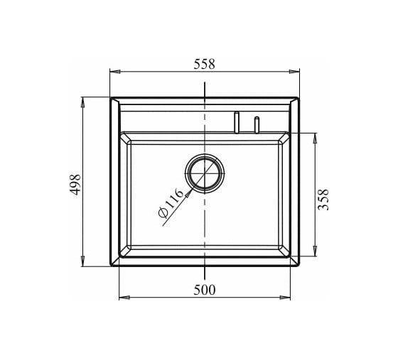 Мойка GranFest QUADRO GF-Q-560 мрамор, 1-чаша, 558х498 мм, салатовый Q-560 сал