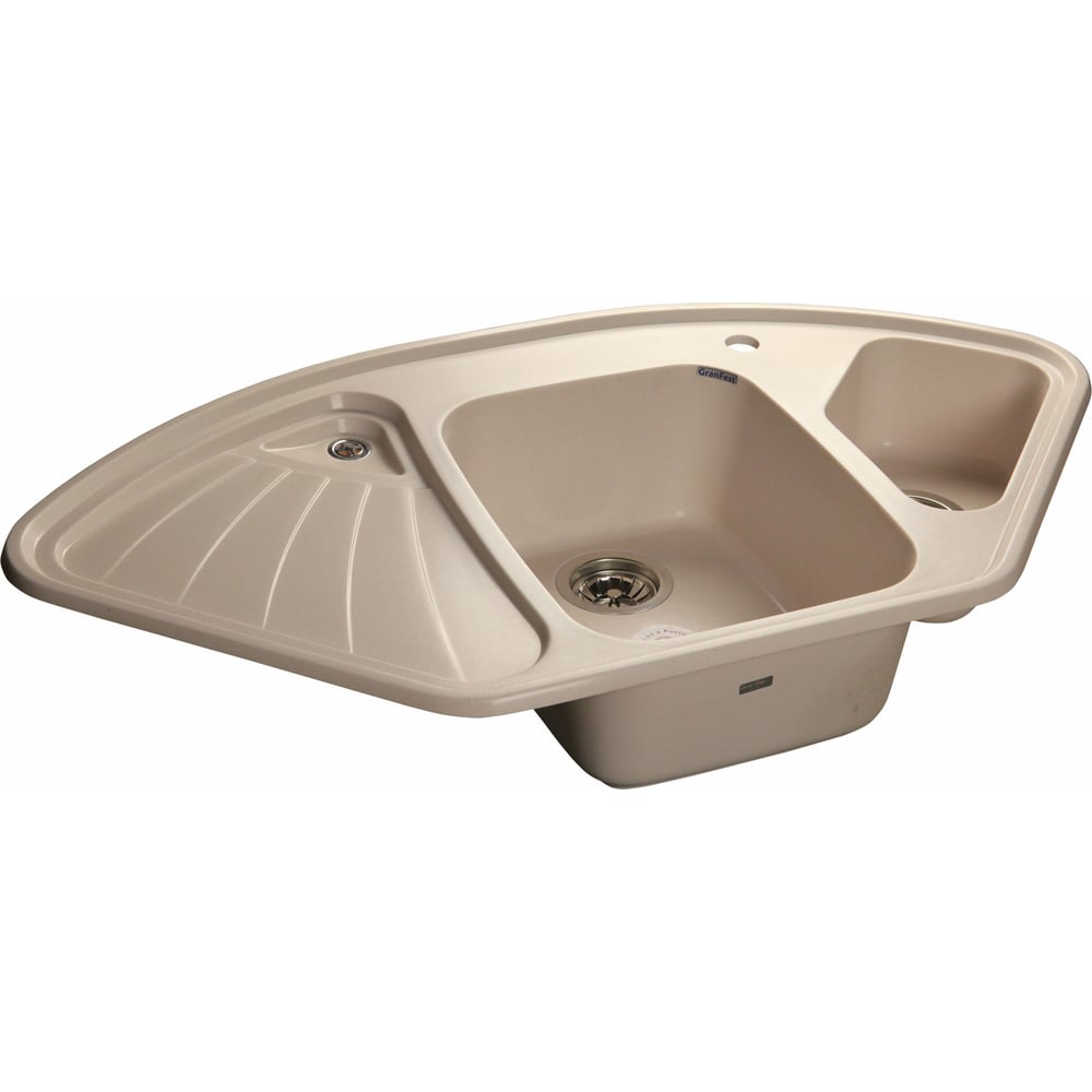 Мойка GRANFEST CORNER GF-C--1040E мрамор, угловая, 1039х560 мм, белый C ...