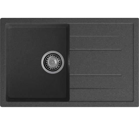 Мойка GRANFEST QUADRO GF-Q--780L мрамор, чаша с крылом, 770х495 мм, графит Q-780 L граф