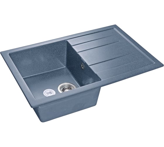 Мойка GRANFEST QUADRO GF-Q--780L мрамор, чаша с крылом, 770х495 мм, графит Q-780 L граф