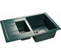 Мойка GRANFEST QUADRO GF-Q--775KL мрамор, 1.5-чаши+крыло, 765х495 мм, зеленый Q-775 KL зел