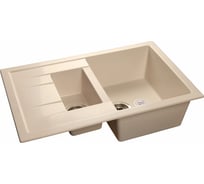 Мойка GRANFEST QUADRO GF-Q--775KL мрамор, 1.5-чаши+крыло, 765х495 мм, белый Q-775 KL бел