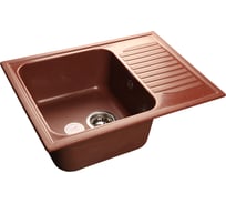 Мойка GRANFEST STANDART GF-S--645L мрамор, чаша с крылом, 645х498 мм, красный марс S-645 L кр.м