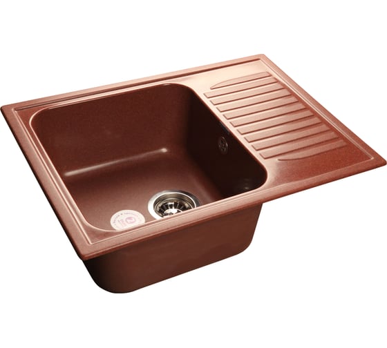 Мойка GRANFEST STANDART GF-S--645L мрамор, чаша с крылом, 645х498 мм, красный марс S-645 L кр.м 1