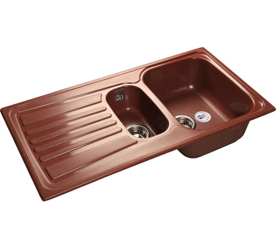 Мойка GRANFEST STANDART GF-S--940KL мрамор, 1.5 чаши+крыло, 927х492 мм, красный марс S-940 KL кр.м 1