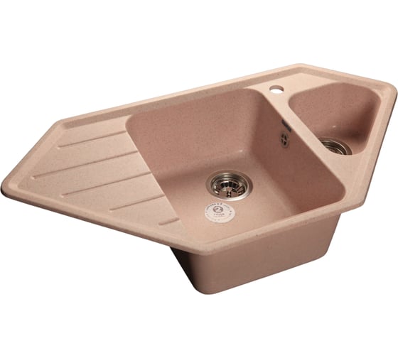 Мойка GRANFEST CORNER GF-C--950E мрамор, угловая, 930х485 мм, светло-розовый C-950 E св-роз