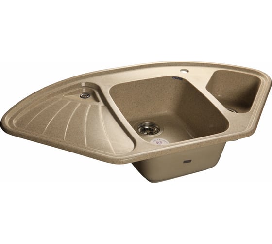 Мойка GRANFEST CORNER GF-C--1040E мрамор, угловая, 1039х560 мм, песочный  C-1040 E пес