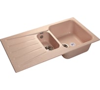 Мойка GRANFEST STANDART GF-S--940KL мрамор, 1.5 чаши+крыло, 940х495 мм, светло-розовый S-940 KL св-роз