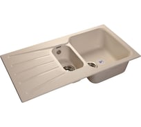 Мойка GRANFEST STANDART GF-S--940KL мрамор, 1.5 чаши+крыло, 940х495 мм, белый S-940 KL бел