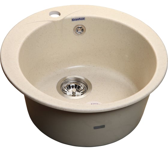 Мойка GRANFEST RONDO GF-R--480 мрамор, D=475 мм, бежевый, R-480 беж