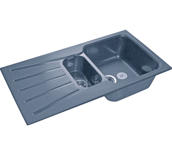 Мойка GRANFEST STANDART GF-S--940KL мрамор, 1.5 чаши+крыло, 927х492 мм, графит S-940 KL граф