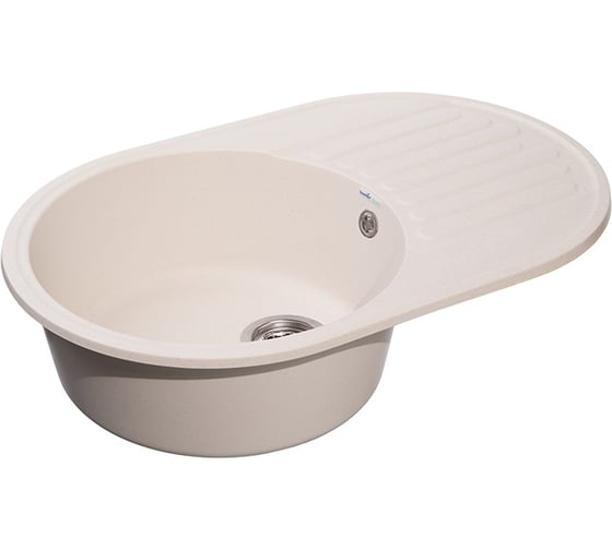 Мойка GranFest QUARZ чаша+крыло, 740х480 мм, белый 18
