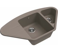 Мойка кварц EWIGSTEIN Wink 80KF угловая, 1.5 чаши с крылом, 960х520 мм, темно-бежевый W-80KF