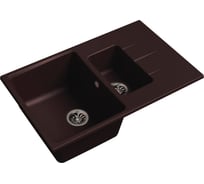 Мойка кварц EWIGSTEIN Gerd 60KF 1.5 чаши с крылом, 780х500 мм, шоколад G-60KF шоколад