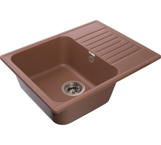 Мойка GranFest QUARZ чаша+крыло, 620х480 мм, терракот 13