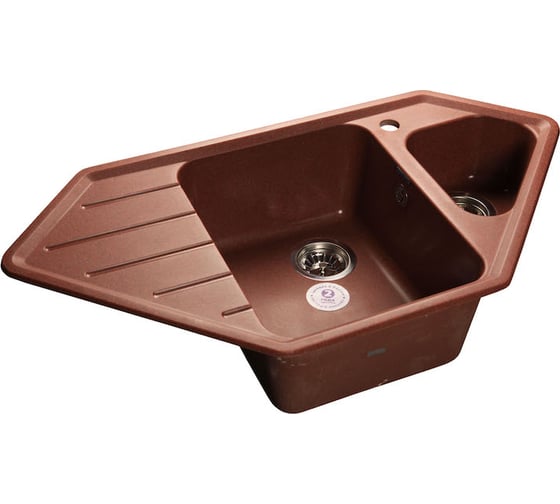 Мойка GRANFEST CORNER GF-C--950E мрамор, угловая, 930х485 мм, красный марс  C-950 E 1