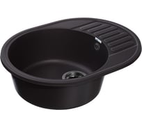 Мойка GranFest QUAR Z, чаша+крыло, 620х480 мм, черный 58