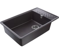 Мойка GranFest QUARZ чаша+крыло, 760х480 мм, черный  51