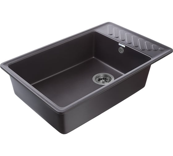 Мойка GranFest QUARZ чаша+крыло, 760х480 мм, черный  51 1