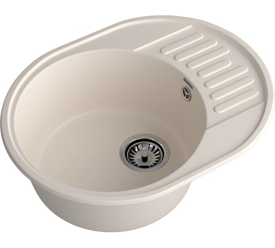 Мойка GranFest QUAR Z, чаша+крыло, 620х480 мм, белый 58