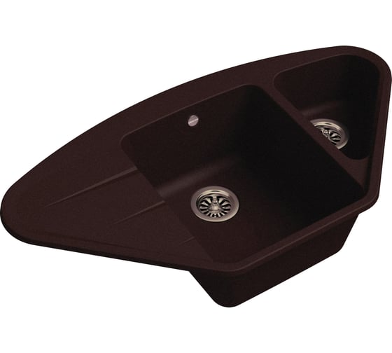 Мойка кварц EWIGSTEIN Wink 80KF угловая, 1.5 чаши с крылом, 960х520 мм, шоколад W-80KF шоколад 1