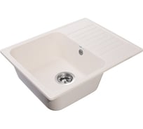 Мойка GranFest QUARZ чаша+крыло, 620х480 мм, белый 13