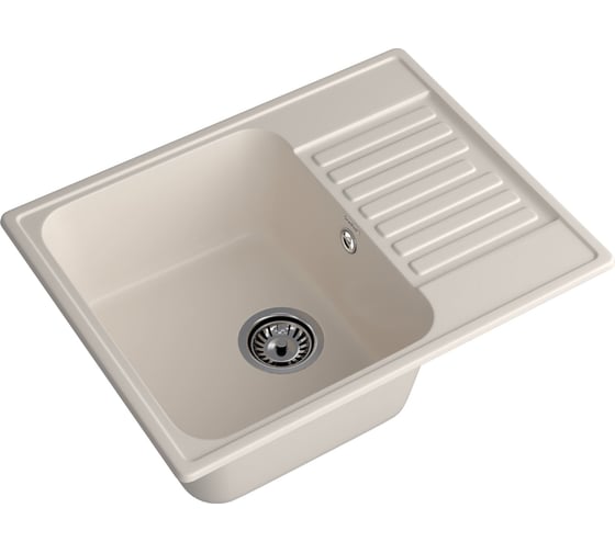 Мойка GranFest QUARZ чаша+крыло, 620х480 мм, белый 13
