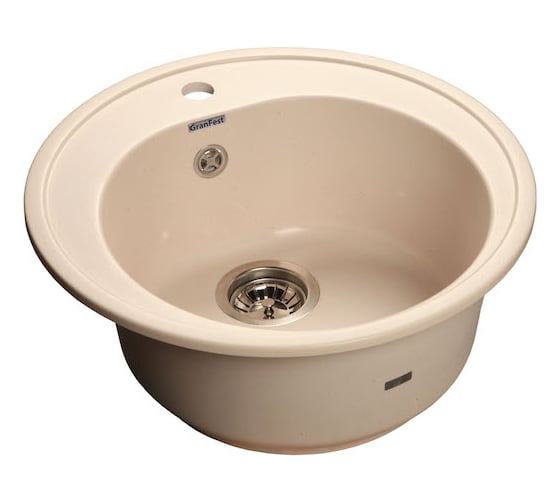 Мойка GRANFEST RONDO GF-R 510 мрамор, D=508 мм, белый R-510