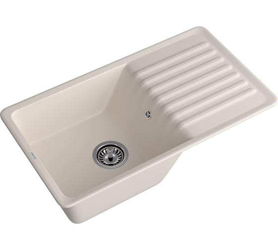 Мойка GranFest QUARZ чаша+крыло, 850х475 мм, белый 73