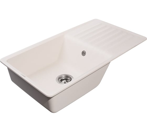 Мойка GranFest QUARZ чаша+крыло, 850х475 мм, белый 73 1
