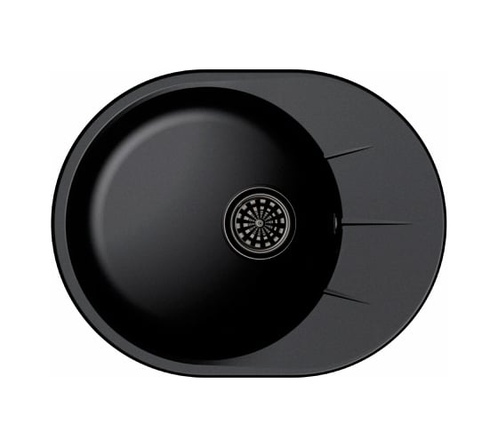 Мойка EWIGSTEIN Rund 45F кварц, 1-чаша+крыло, 580х450 мм, антрацит R- 45F антрацит 1