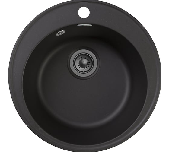 Мойка GRANFEST QUARZ чаша, D=480 мм, черный 08 черный 1