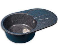 Мойка GRANFEST RONDO мрамор, GF-R-750L, чаша с крылом, 750х460мм, черный  R-750 L