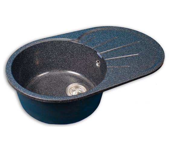 Мойка GRANFEST RONDO мрамор, GF-R-750L, чаша с крылом, 750х460мм, черный  R-750 L